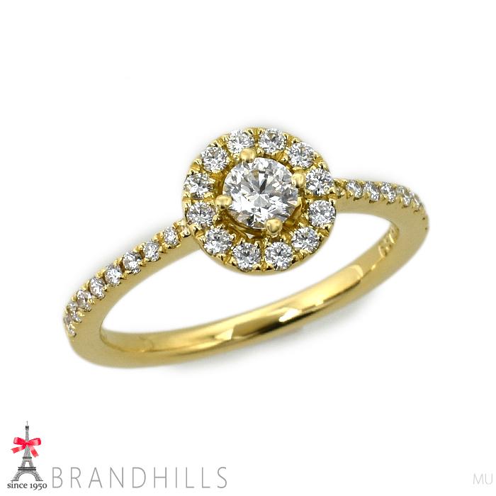 K18 ゴールド ダイヤモンド0.20ct リング 指輪 ダイヤモンド 0.19ct+0.20ct リング K18金 750YG イエローゴールド