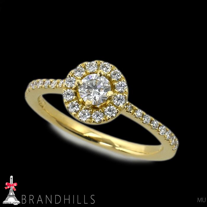 ダイヤモンド 0.19ct+0.20ct リング K18金 750YG イエローゴールド