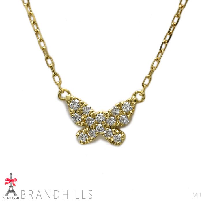 AHKAH（アーカー） ダイヤモンド 0.06ct バタフライパヴェ ネックレス