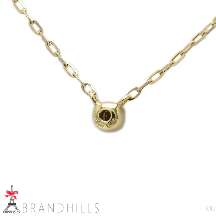 エテ ダイヤモンド 0.01ct 1粒 ネックレス K10金 YG イエローゴールド