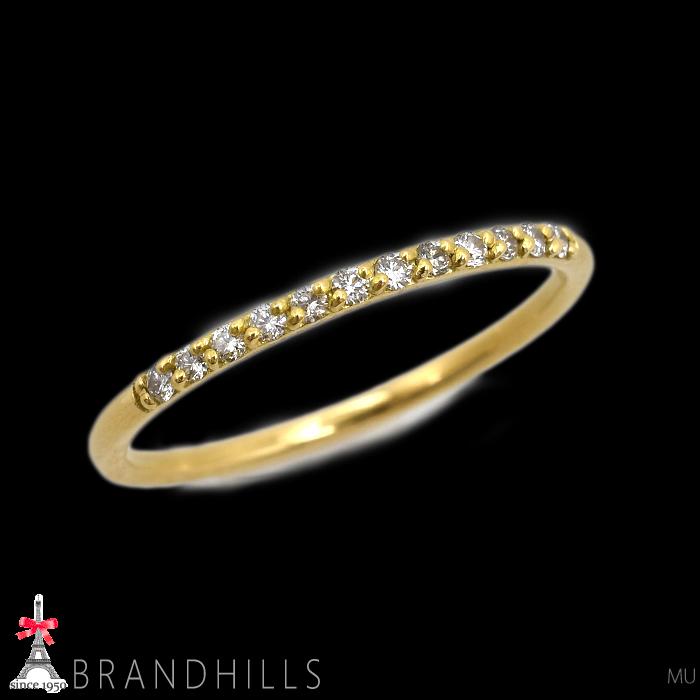 美品 AHKAH アーカー K18 ダイヤモンド リング 指輪 約12.5号 AHKAH（アーカー） ダイヤモンド 0.12ct リング K18金 750YG イエロー