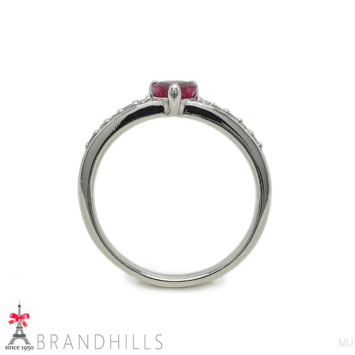 ハート ルビー 0.47ct ダイヤモンド 0.11ct リング PT900