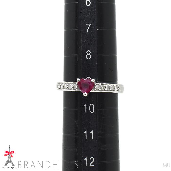 ハート ルビー 0.47ct ダイヤモンド 0.11ct リング PT900 プラチナ 