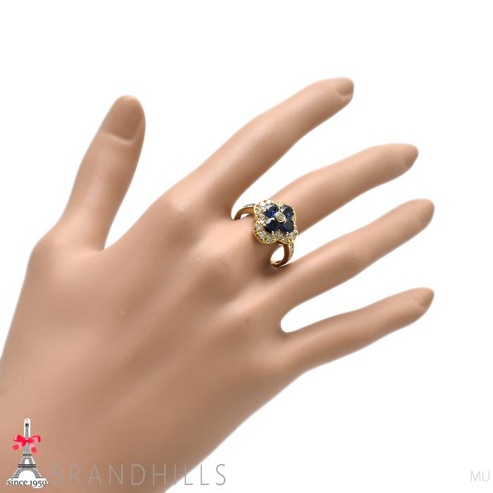サファイア 1.79ct ダイヤモンド 0.80ct リング 鑑別書付 K18金 750YG 