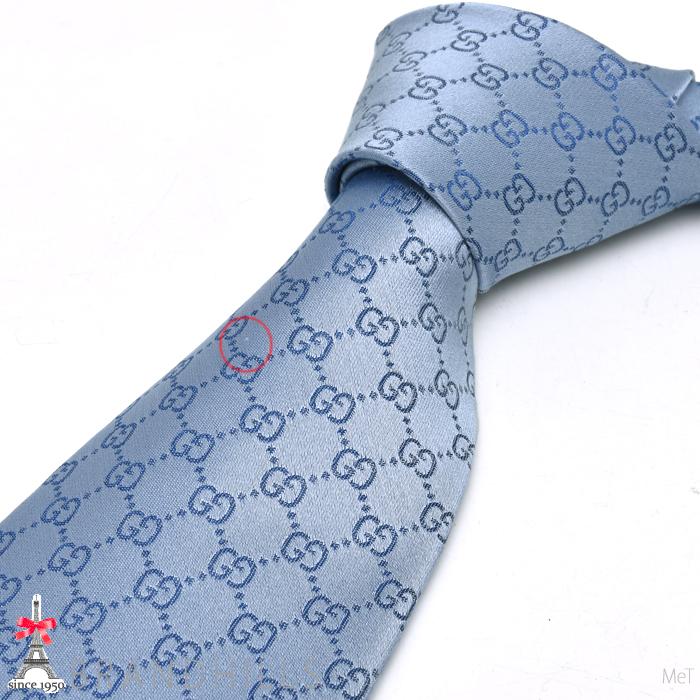 GUCCI（グッチ） ネクタイ GGパターン シルク100％ ブルー 剣先幅8cm