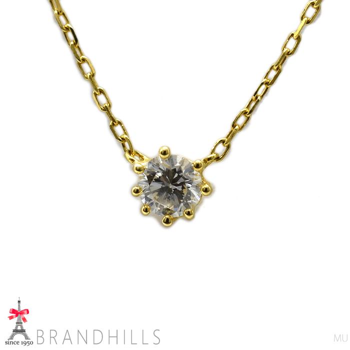AHKAH（アーカー） ダイヤモンド 0.07ct 一粒 ネックレス K18金 750YG