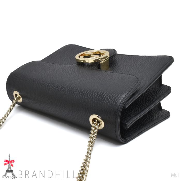 グッチ チェーンショルダーバッグ インターロッキングG レザー 510304 GUCCI アウトレット品 黒 GUCCI（グッチ） チェーンショルダーバッグ レディース インター