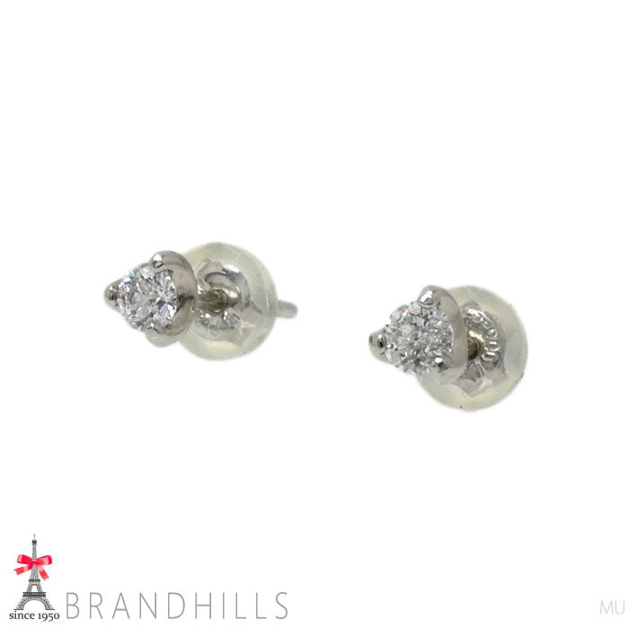ダイヤモンド 0.14ct+0.14ct ピアス PT900 プラチナ 1.0g 美品