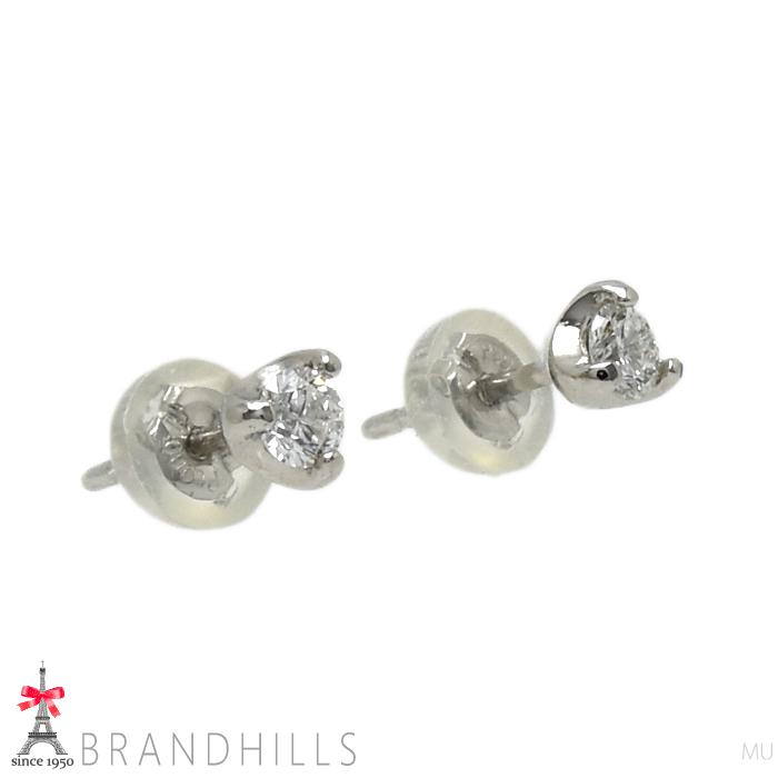 ダイヤモンド 0.14ct+0.14ct ピアス PT900 プラチナ 1.0g 美品