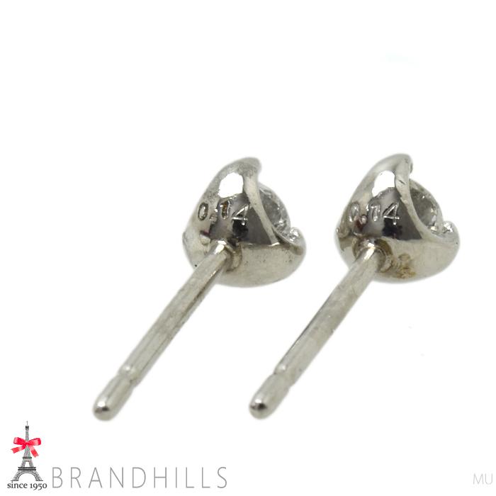 ダイヤモンド 0.14ct+0.14ct ピアス PT900 プラチナ 1.0g 美品