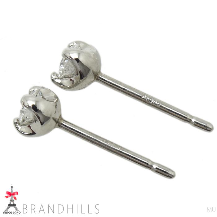 ダイヤモンド 0.14ct+0.14ct ピアス PT900 プラチナ 1.0g 美品