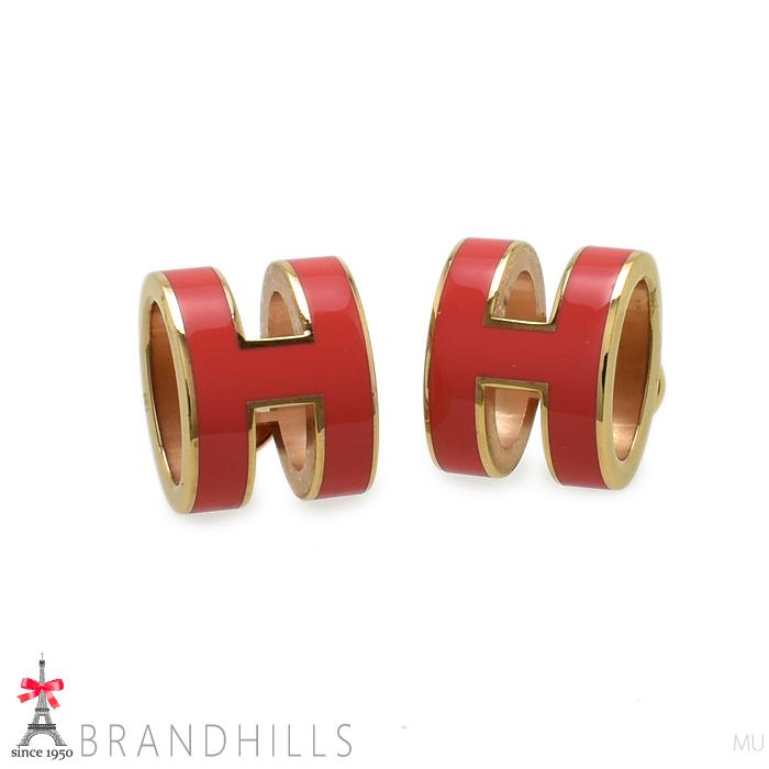 HERMES（エルメス） ピアス ポップアッシュ H メタル ピンクゴールド