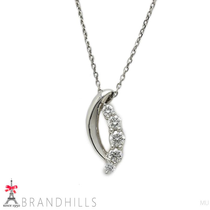 美品✨4℃　プラチナ　しずく　 ダイヤモンドネックレス　Pt850 4℃（ヨンドシー） ダイヤモンド ネックレス PT850 プラチナ しずく