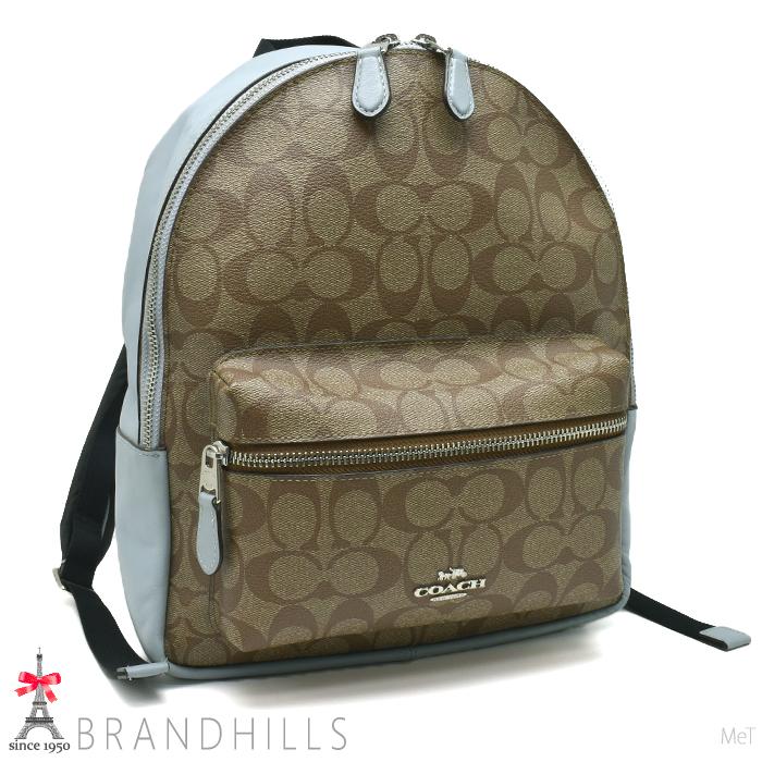 COACH（コーチ） バックパック シグネチャー PVC レザー カーキ ライト