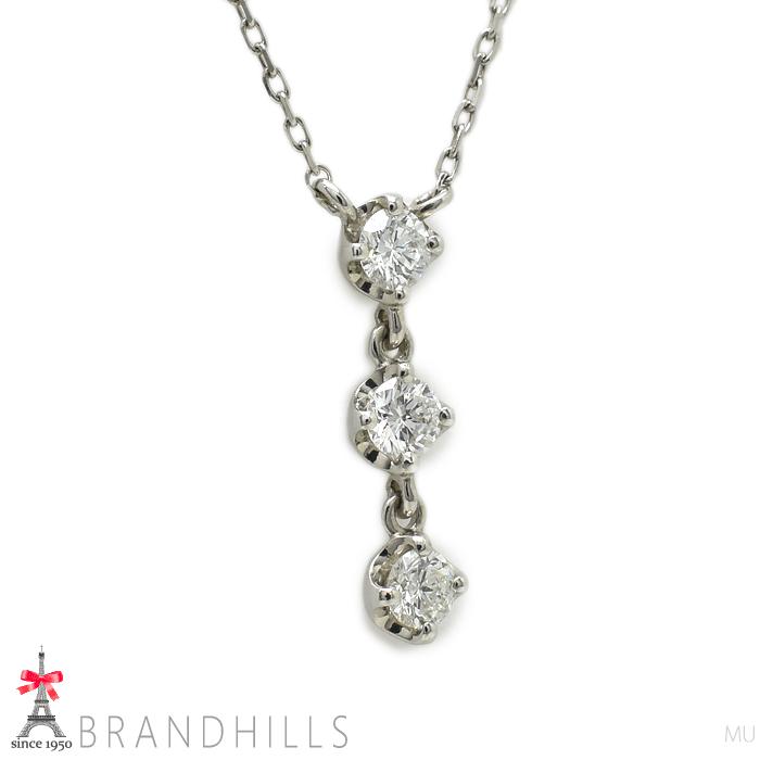 4℃（ヨンドシー） ダイヤモンド3P ネックレス PT850 プラチナ 良品