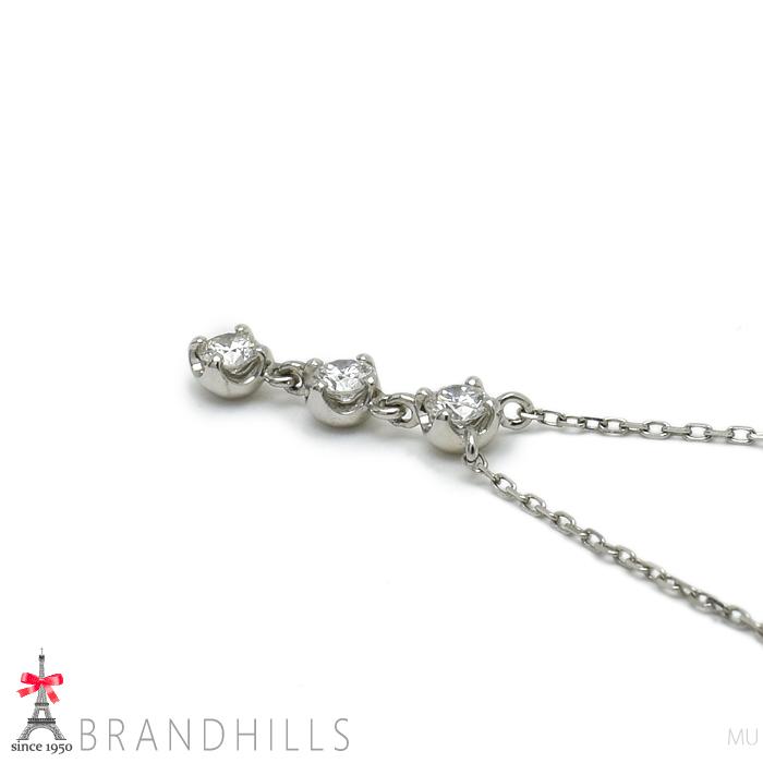 4℃（ヨンドシー） ダイヤモンド3P ネックレス PT850 プラチナ 良品