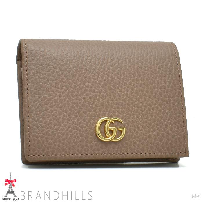 グッチ GGマーモント 折り財布 456126 レザー ゴールド ピンクベージュ GUCCI（グッチ） 財布 二つ折り レディース GGマーモント レザー