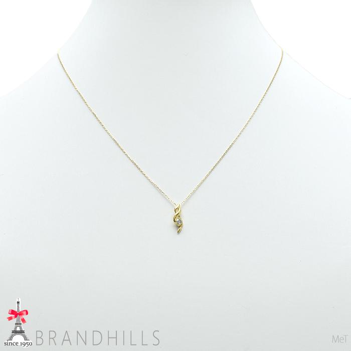 ダイヤモンド 0.05ct ネックレス K18金 750YG イエローゴールド 0.8g 