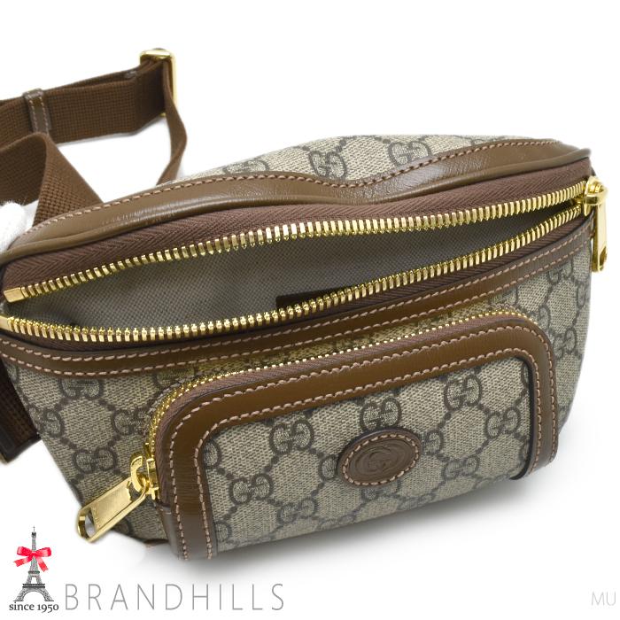 GUCCI（グッチ） ベルトバッグ メンズ GGスプリーム ベージュ エボニー