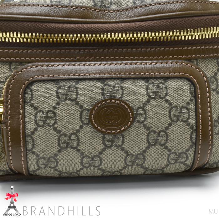 GUCCI（グッチ） ベルトバッグ メンズ GGスプリーム ベージュ エボニー