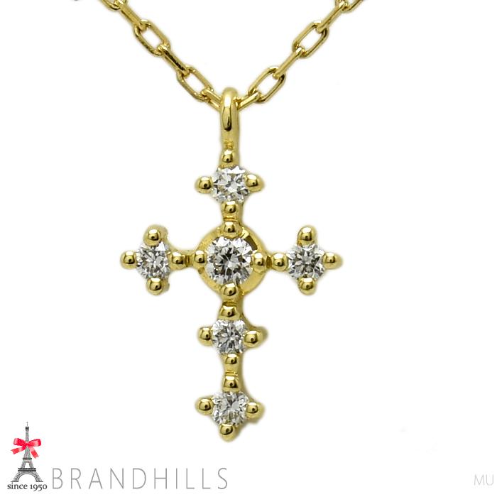 AHKAH（アーカー） ダイヤモンド 0.02ct ネックレス クロスモチーフ