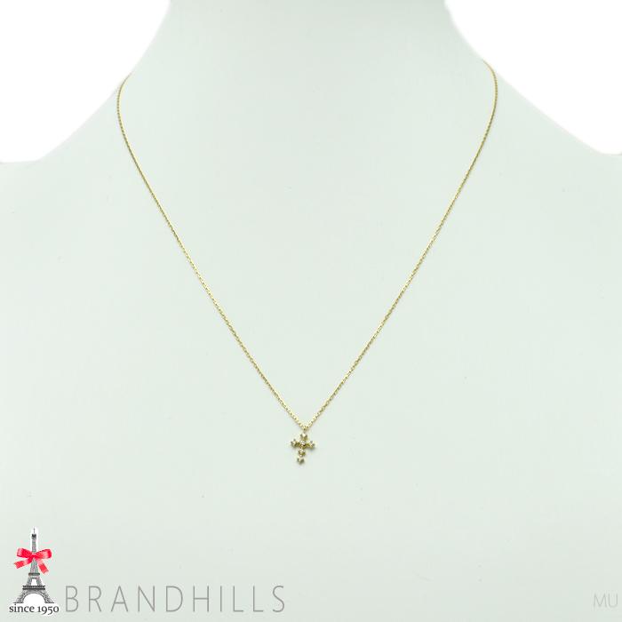 AHKAH（アーカー） ダイヤモンド 0.02ct ネックレス クロスモチーフ 