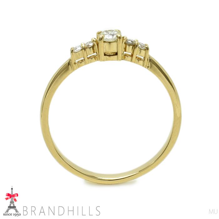 ダイヤモンド 0.15ct リング K18金 750YG イエローゴールド 指輪 #11.5