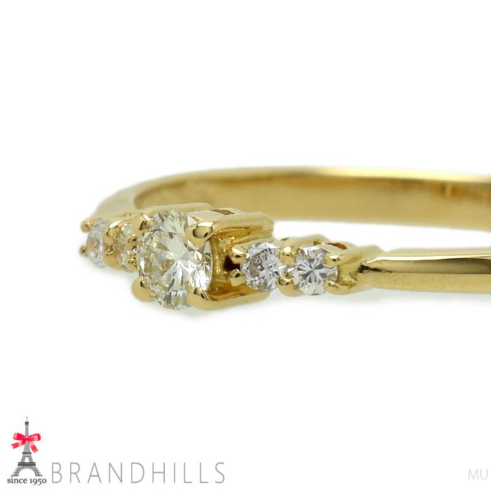 ダイヤモンド 0.15ct リング K18金 750YG イエローゴールド 指輪 #11.5 