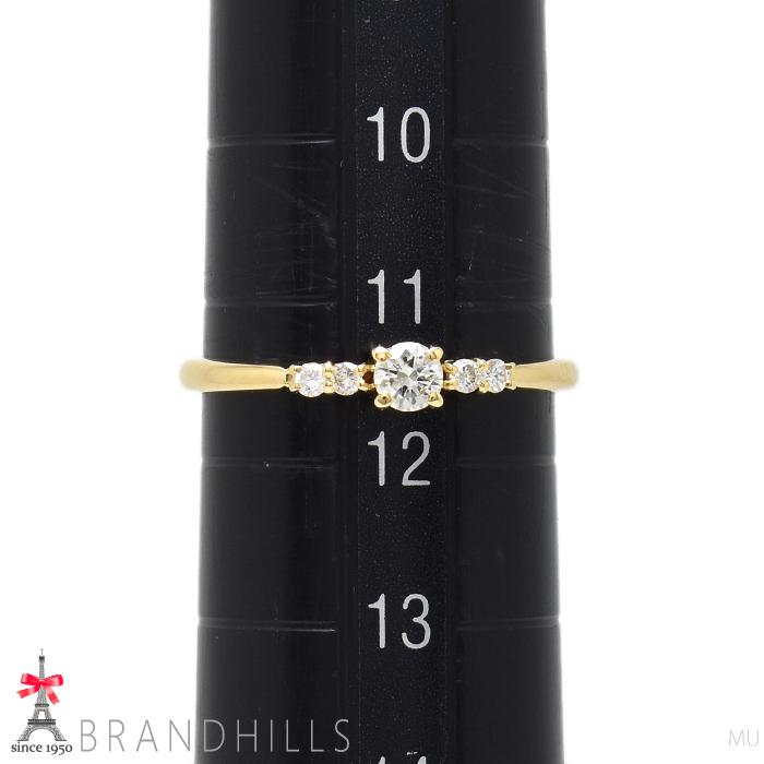 ダイヤモンド 0.15ct リング K18金 750YG イエローゴールド 指輪 #11.5