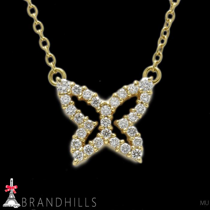 AHKAH（アーカー） ダイヤモンド 0.25ct バタフライ ネックレス K18金