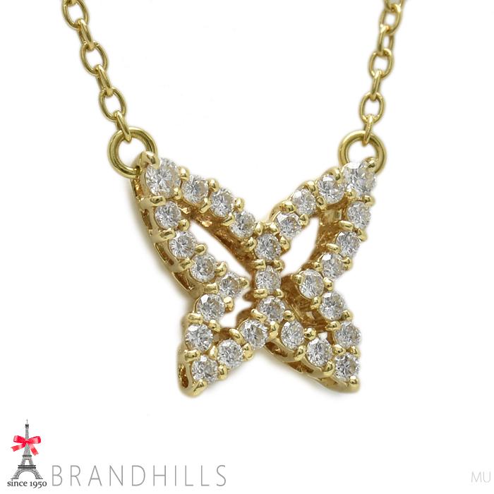 AHKAH（アーカー） ダイヤモンド 0.25ct バタフライ ネックレス K18金