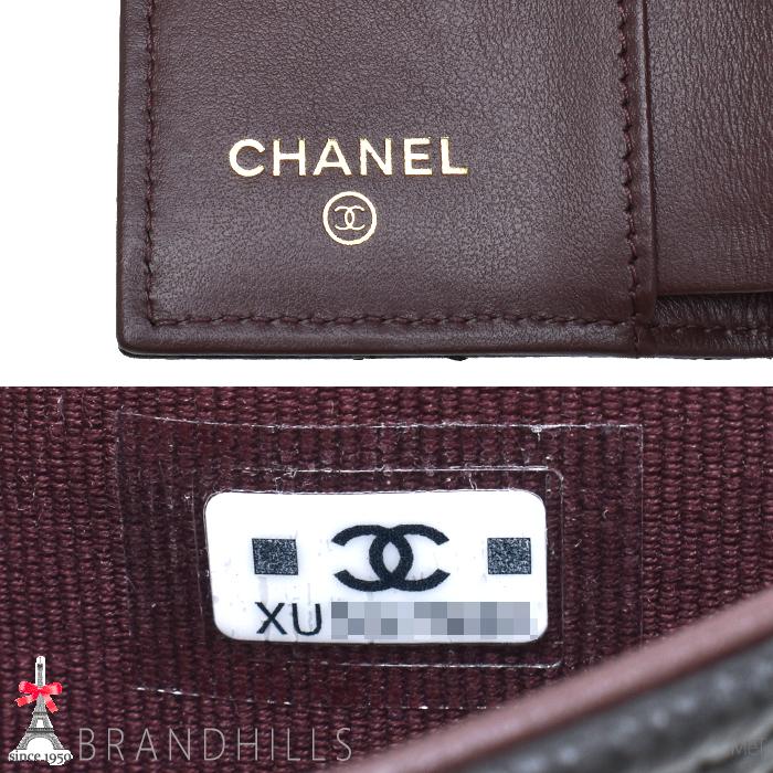 シャネル 財布 三つ折り レディース キャビアスキン ブラック コンパクト A84401 CHANEL 未使用品の画像