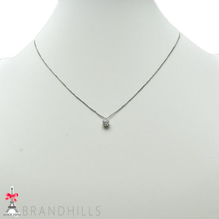 ダイヤモンド 0.30ct ネックレス PT900 プラチナ 1.4g 良品 : ブランド