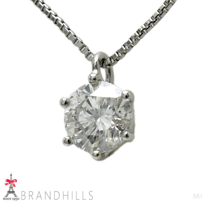 ダイヤモンド 0.30ct ネックレス PT900 プラチナ 1.4g 良品 : ブランド 