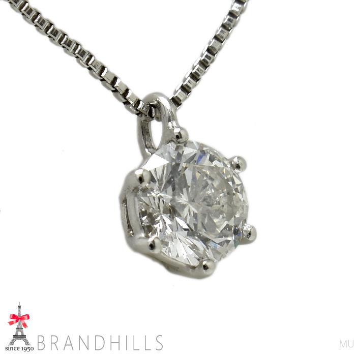 天然ダイヤモンド ネックレス Pt900 0.30 ダイヤモンド 0.30ct ネックレス PT900 プラチナ 1.4g 良品 : ブランド