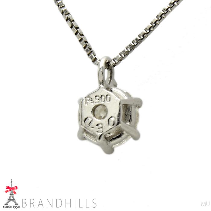 ダイヤモンド 0.30ct ネックレス PT900 プラチナ 1.4g 良品 : ブランド