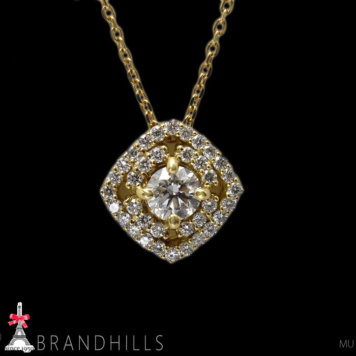 ダイヤモンド 0.304ct ネックレス スライド式アジャスター付 鑑定書付 