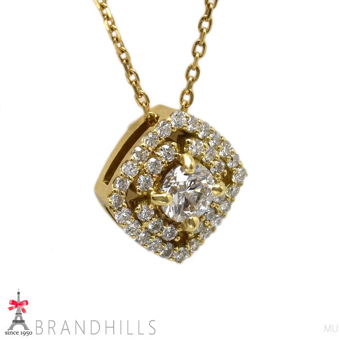 ダイヤモンド 0.304ct ネックレス スライド式アジャスター付 鑑定書付 