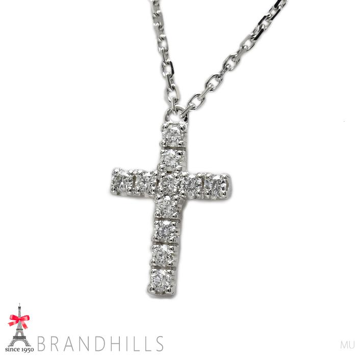 Cartier（カルティエ） ネックレス クロス ダイヤモンド 0.13ct K18金 