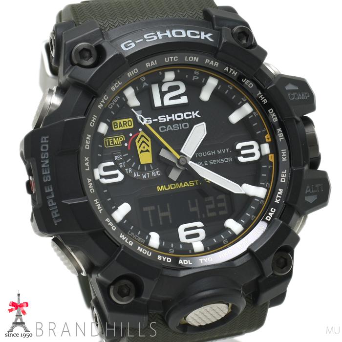 カシオ G-SHOCK 腕時計 メンズ マッドマスター ソーラー電波 樹脂 SS ブラック文字盤 GWG-1000-1A3JF CASIO 極美品の画像