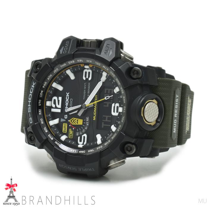 カシオ G-SHOCK 腕時計 メンズ マッドマスター ソーラー電波 樹脂 SS ブラック文字盤 GWG-1000-1A3JF CASIO 極美品の画像