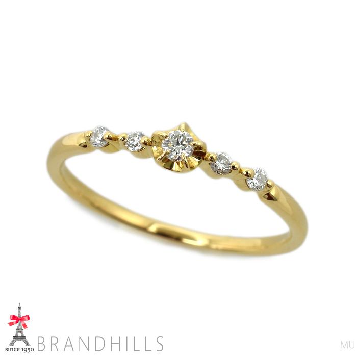 K18 ゴールド スターセッティング ダイヤモンド リング 指輪 STAR JEWELRY（スタージュエリー） ダイヤモンド 0.07ct リング K18金