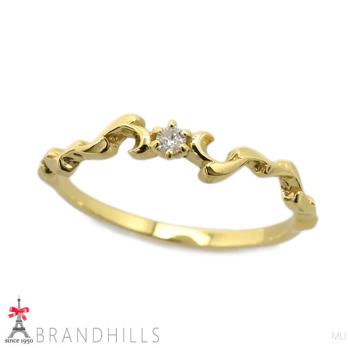agete（アガット） ダイヤモンド0.03ct リング K18金 750YG イエロー 