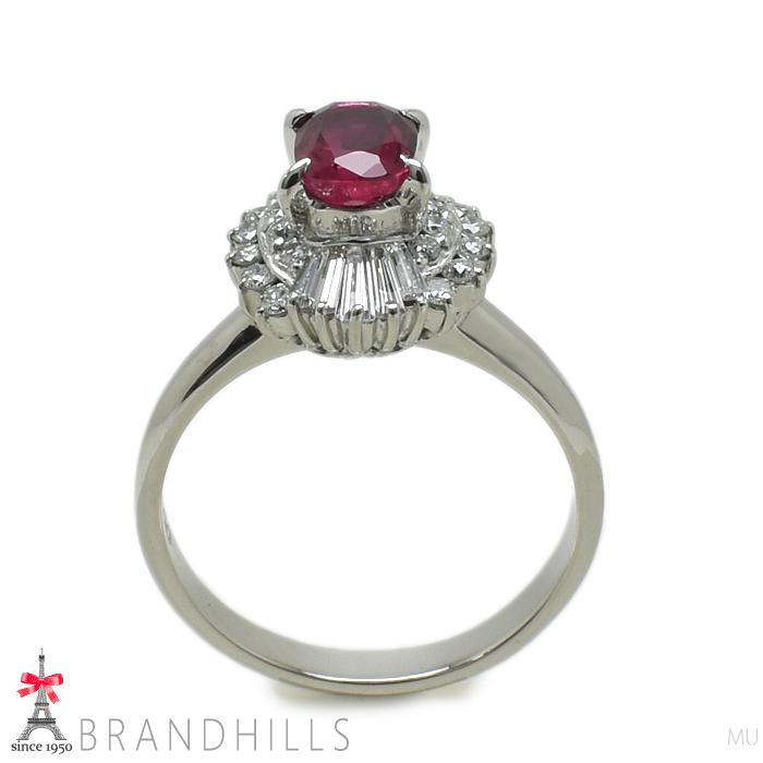 ルビー 0.90ct ダイヤモンド 0.45ct リング 鑑別書付 PT900 プラチナ