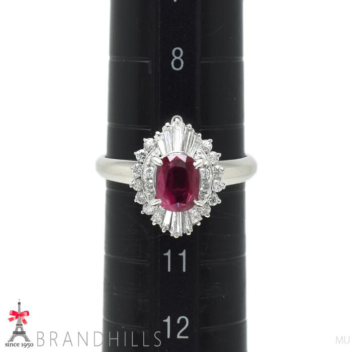 ルビー 0.90ct ダイヤモンド 0.45ct リング 鑑別書付 PT900 プラチナ