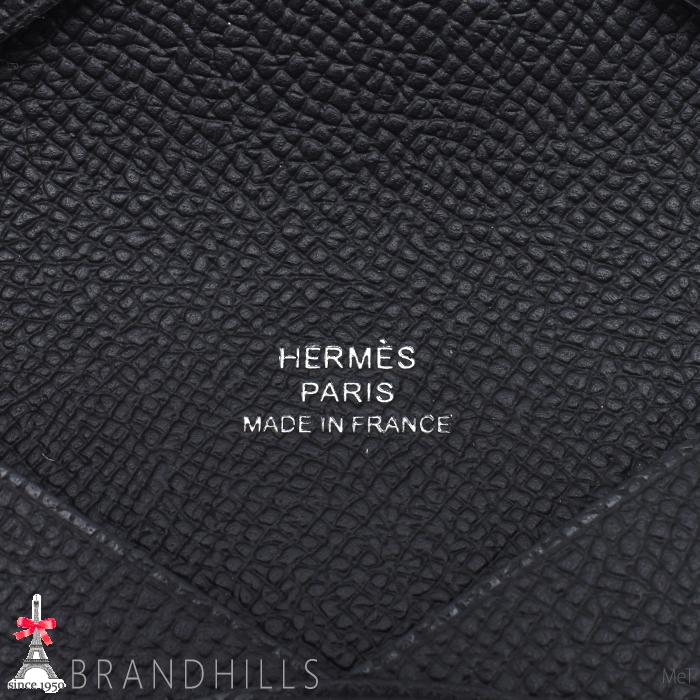 エルメス カードケース カルヴィ ヴェルソ ヴォーエプソン ブラック 名刺入れ HERMES（エルメス） カードケース メンズ レディース カルヴィ ヴォー