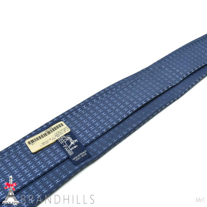 HERMES（エルメス） ネクタイ CRAVATE ファソネH シルク100％ マリン