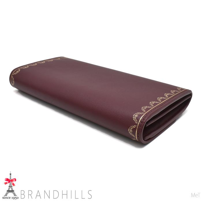 Cartier 長財布 ボルドー レザー Cartier（カルティエ） 長財布 レディース 二つ折り ガーランド ドゥ