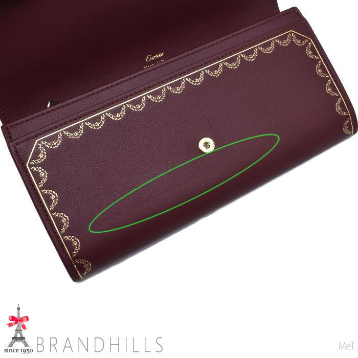 Cartier 長財布 ボルドー レザー Cartier（カルティエ） 長財布 レディース 二つ折り ガーランド ドゥ