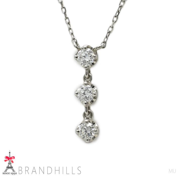 4℃ ヨンドシー ネックレス 3石 Pt850 4℃（ヨンドシー） ダイヤモンド